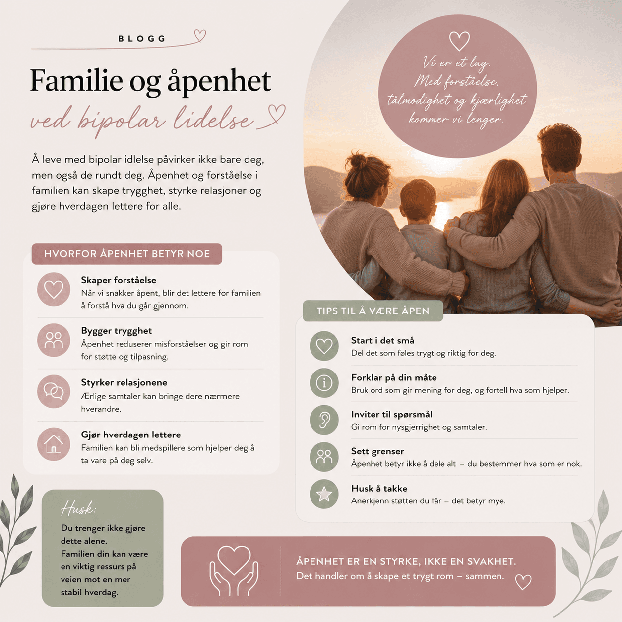 Familie og åpenhet ved bipolar lidelse